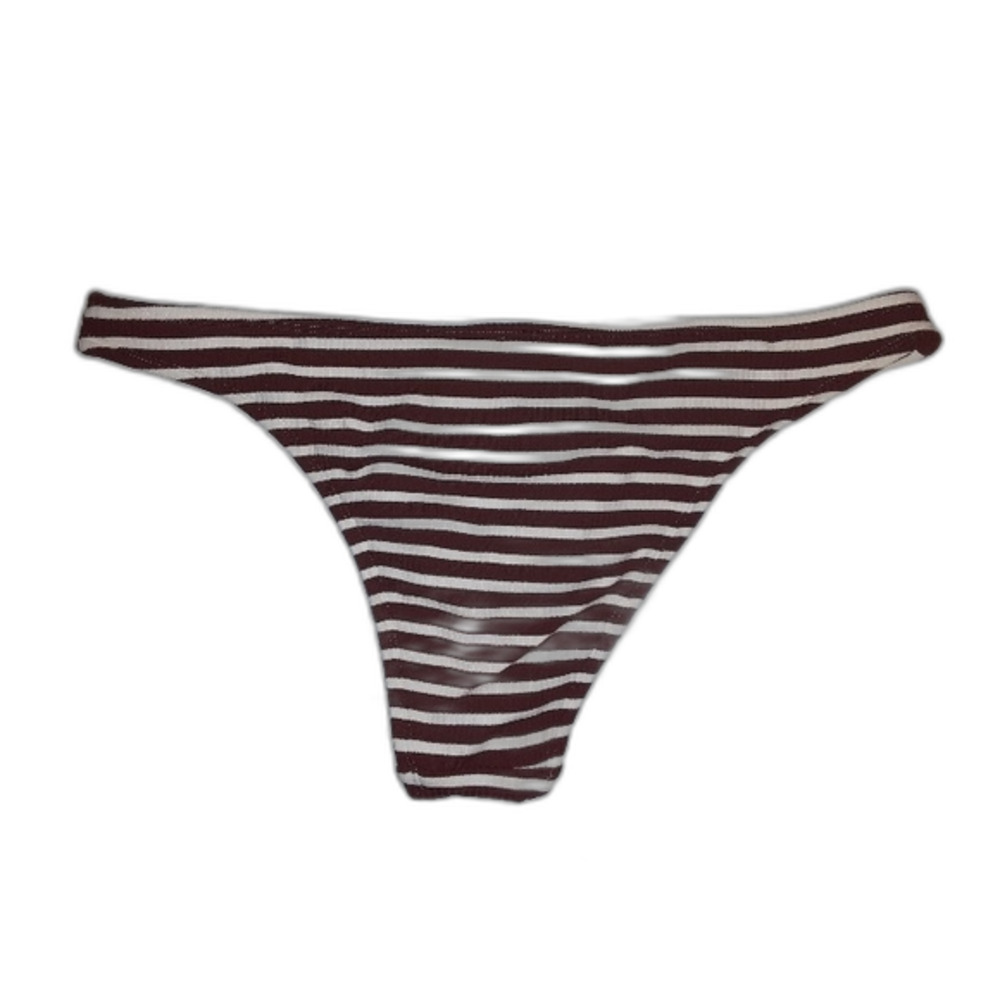 Aerie Large Brown Striped Hi-Leg Cheeky